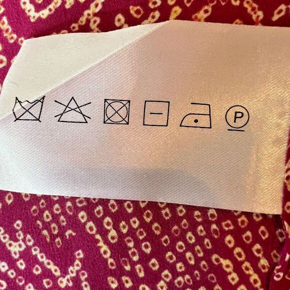 Rasberry Batik Silk Wrap Maxi Skirt or Coverup by VIX Paula Hermanny, Handmade,M - Picture 10 of 10